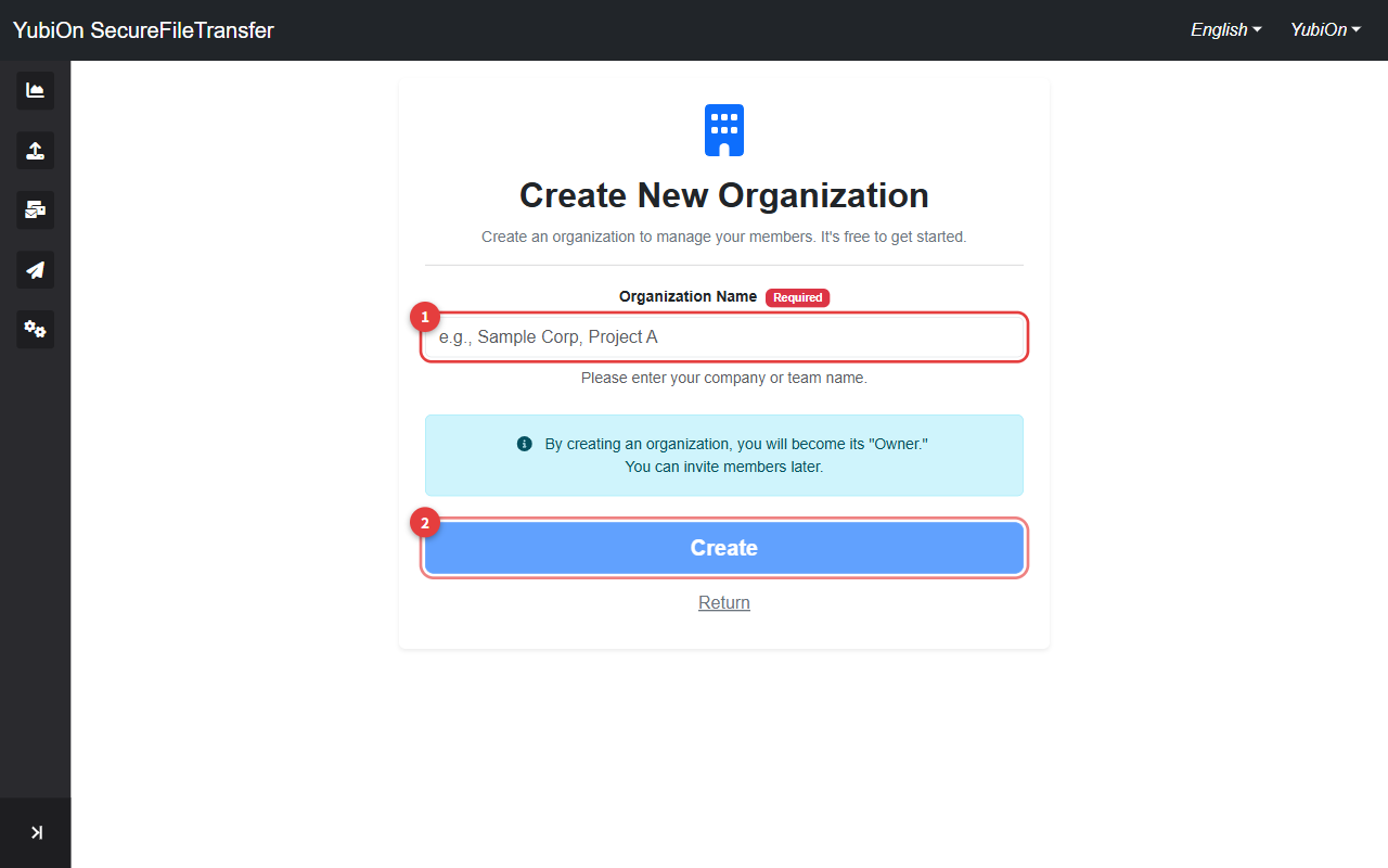 Create Organization