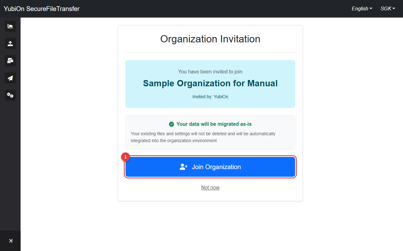 Invitation confirmation